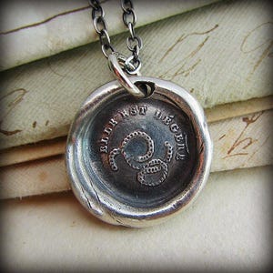 Marriage & Commitment Wax Seal Necklace - The Chains That Bind Us Are Light - Unity Necklace - Antique French Wax Seal Jewelry