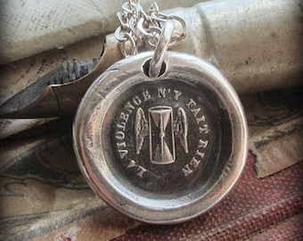 Hourglass Wax Seal Necklace – Sterling Silver – Carpe Diem Pendant