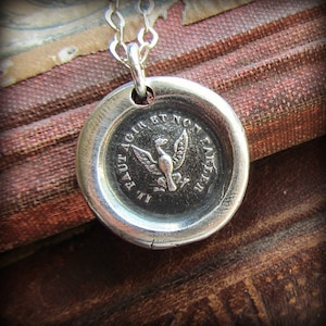 Deeds Not Words - Wax Seal Necklace - Actions Speak Louder Than Words - Sterling Silver Wax Seal Jewelry