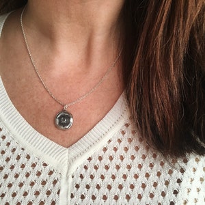 Moon Wax Seal Necklace Silver Crescent Moon Wax Seal Jewelry Meaningful and Symbolic Jewelry Gift Enlightenment image 2