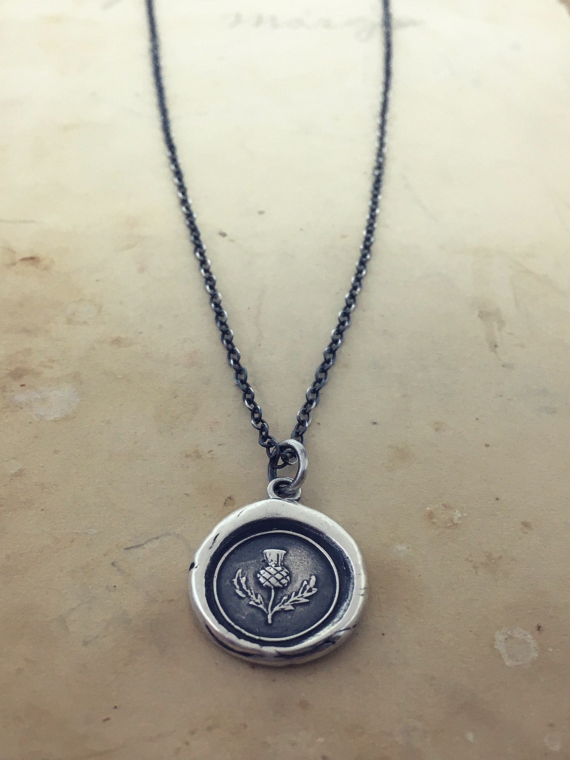 Thistle on sale necklace silver