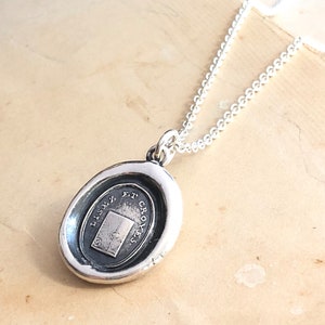 Read and Believe Wax Seal Necklace in Sterling Silver Symbolic of Truth and Sincerity Meaningful Jewelry Gift image 2