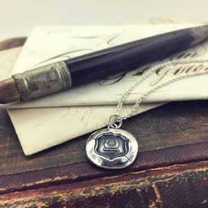 Moon Wax Seal Necklace Silver Crescent Moon Wax Seal Jewelry Meaningful and Symbolic Jewelry Gift Enlightenment image 6