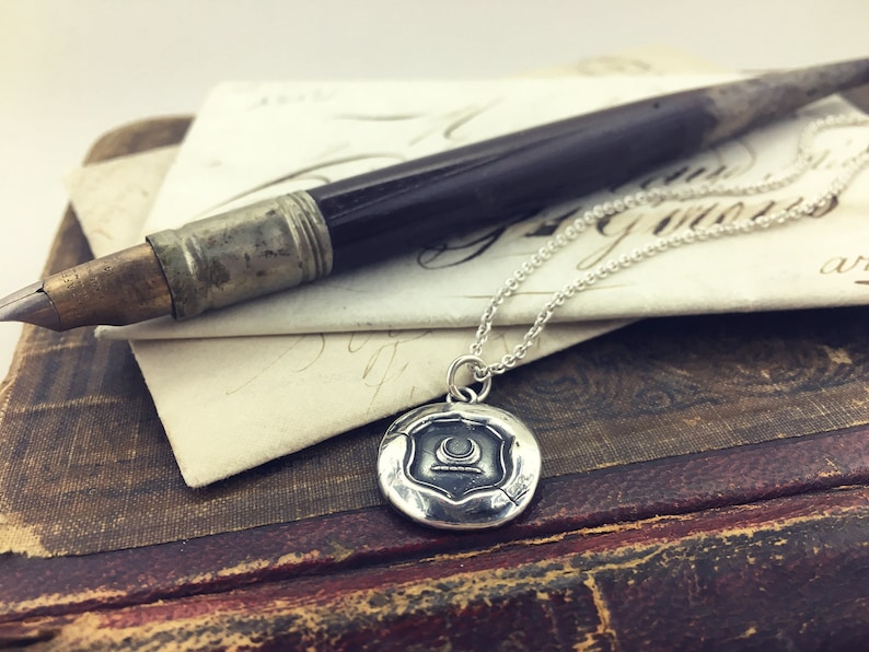 Moon Wax Seal Necklace Silver Crescent Moon Wax Seal Jewelry Meaningful and Symbolic Jewelry Gift Enlightenment image 6