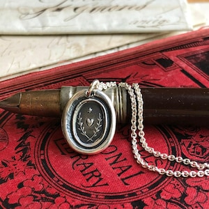 True Love Guides Me Wax Seal Pendant Necklace - Sterling Silver - Love Guides the Way
