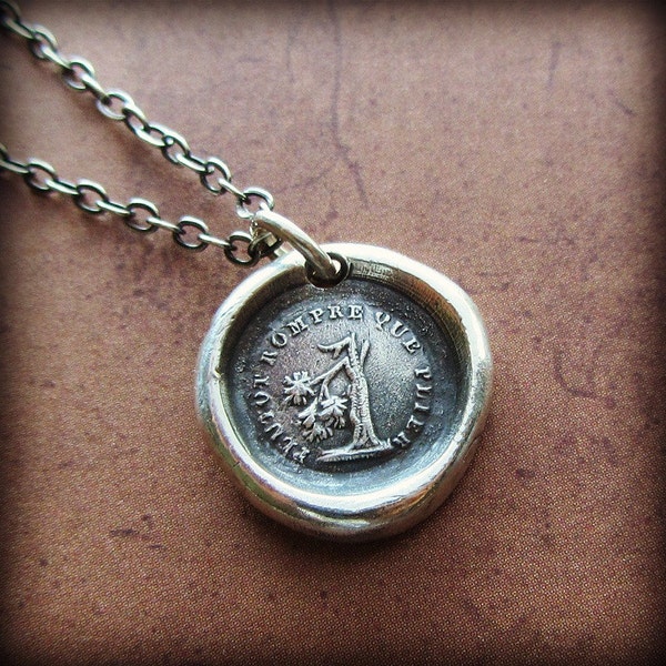 Oak Tree Wax Seal Necklace  I'll Break Before I Change - Break Rather Than Bend - wax seal jewelry - strong and absolute convictions