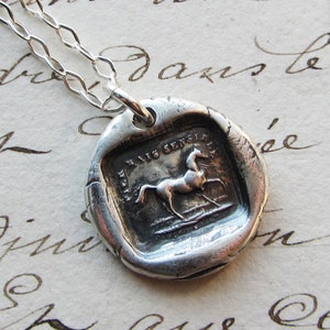 Wax Seal Horse Necklace - High Spirited but Sensitive - Horse Jewelry - Equestrian Necklace - FS645