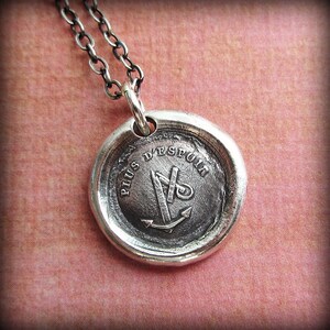 Broken Anchor Wax Seal Necklace......Don't Despair, Have Hope french wax seal jewelry in sterling silver image 5