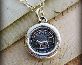 Lakzegel-bedelketting FAITHFUL Dog - Faithful Friend, Loyal Companion