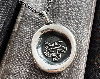 Io sono abbastanza - Gioielli con sigillo di cera - Possiedi tutto ciò di cui hai bisogno - Regalo ispiratore - Stemma con sigillo di cera di volpe in argento sterling