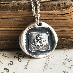 Peace Dove wax seal necklace - Friendship Necklace - I Bring Peace and Good Tidings - FS630