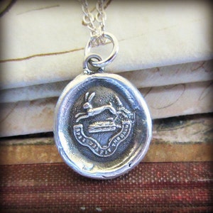 Wax Seal Jewelry Rabbit - Meaningful Necklace - Hope Conquers All Wax Seal Pendant Necklace - Hope Necklace - Inspirational Necklace - RP805