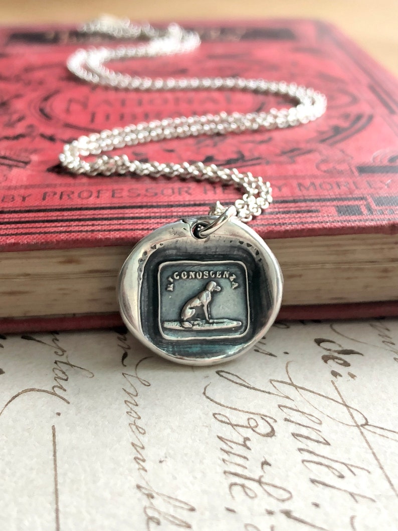 Dog Wax Seal Necklace Friendship Necklace symbolic of gratitude, thankfulness & acknowledgment Gratitude Jewelry Best Friend Gift image 1