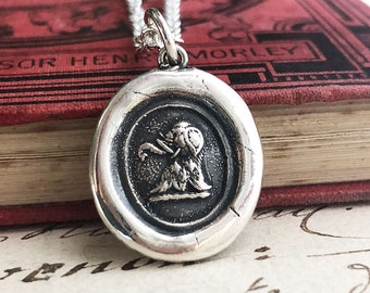 Elephant Wax Seal  Necklace - Strength, Wit and Ambition - good luck symbol - good luck jewelry - RP830
