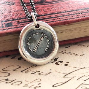 Arrow Wax Seal Necklace - Rise to the Occasion - Meaningful Jewelry - Wax Seal Jewelry by Shannon Westmeyer