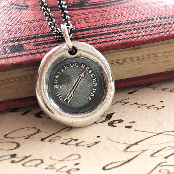 Arrow Wax Seal Necklace - Rise to the Occasion - Meaningful Jewelry - Wax Seal Jewelry by Shannon Westmeyer