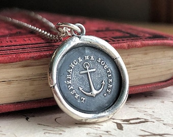 Anchor Wax Seal Necklace – Sterling Silver – Hope Sustains Me