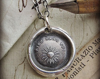 Nothing Without You - You are my Sunshine - Gift for Her - French motto wax seal necklace in Sterling Silver