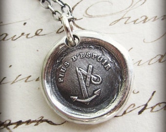 Broken Anchor Wax Seal Necklace......Don't Despair, Have Hope - french wax seal jewelry in sterling silver