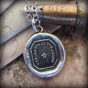 Star Necklace ~ Watch Over The One I Love - Star Wax Seal Pendant Necklace - Star Necklace  F110