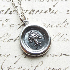 Oak and Acorn Wax Seal Pendant Necklace - every oak must be an acorn -  Great Things Have Small Beginnings