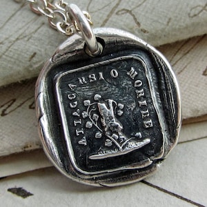 Attached Until Death wax seal necklace - Till Death Do Us Part Italian wax seal jewelry  Woodbine & Oak, marriage and engagement - IS285