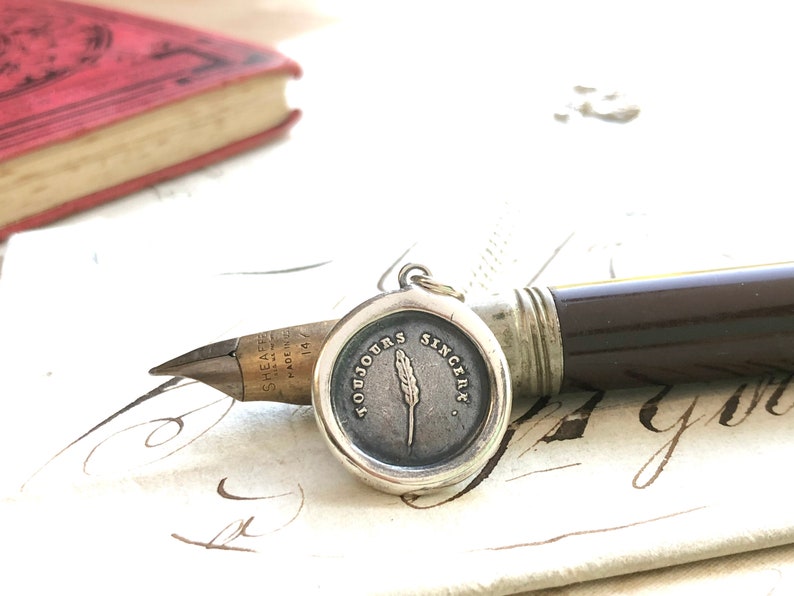 Sterling Silver Wax Seal Necklace Friendship Necklace Always Sincere