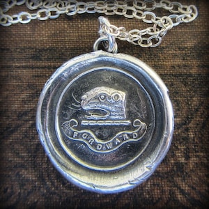 Perseverance and Determination Wax Seal Pendant Necklace - a Reminder to Always Move Forward - E2280