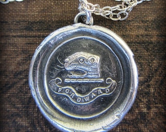 Perseverance and Determination Wax Seal Pendant Necklace - a Reminder to Always Move Forward - E2280