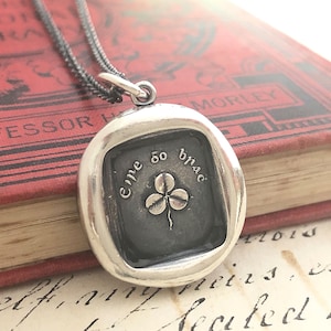Wax Seal Shamrock Necklace - Erin Go Bragh Ireland - Ireland Forever