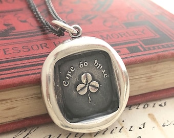 Wax Seal Shamrock Necklace - Erin Go Bragh Ireland - Ireland Forever