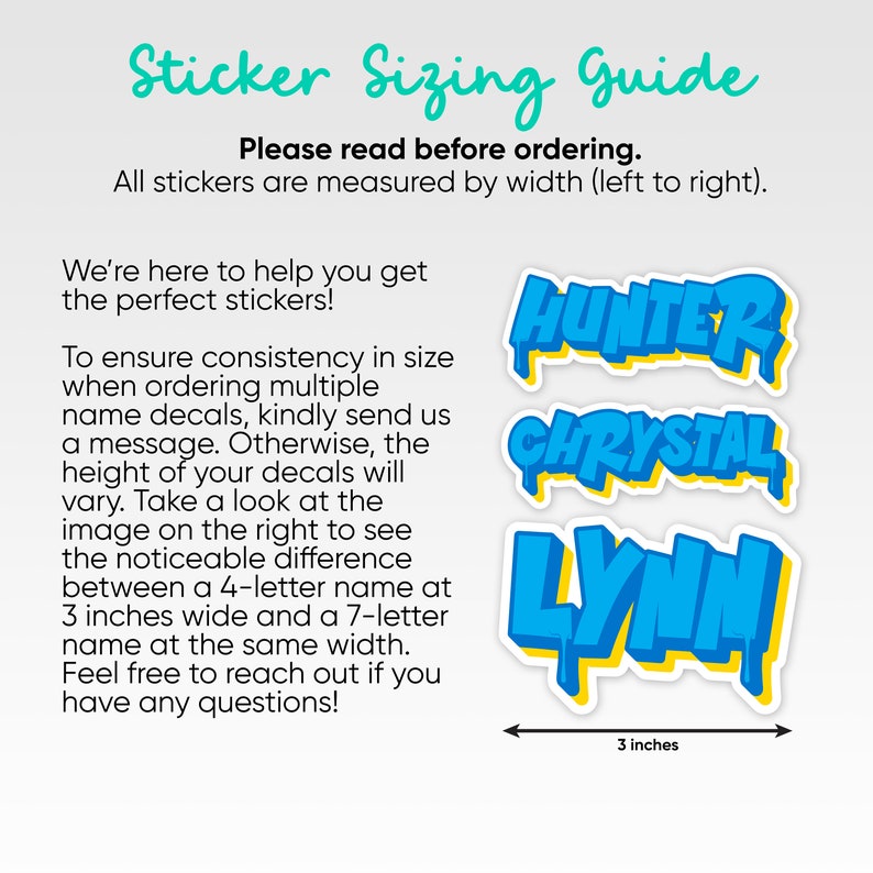 Graffiti Font Style Custom Name Sticker, Personalized Decal, Vinyl ...