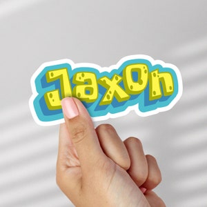 Sponge Font Style Custom Name Sticker, Personalized Decal, Vinyl Sticker, Custom Label Sticker, Water Resistant
