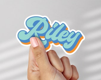 Vintage Font Style Custom Name Sticker, Personalized Decal, Vinyl Sticker, Custom Label Sticker, Water Resistant