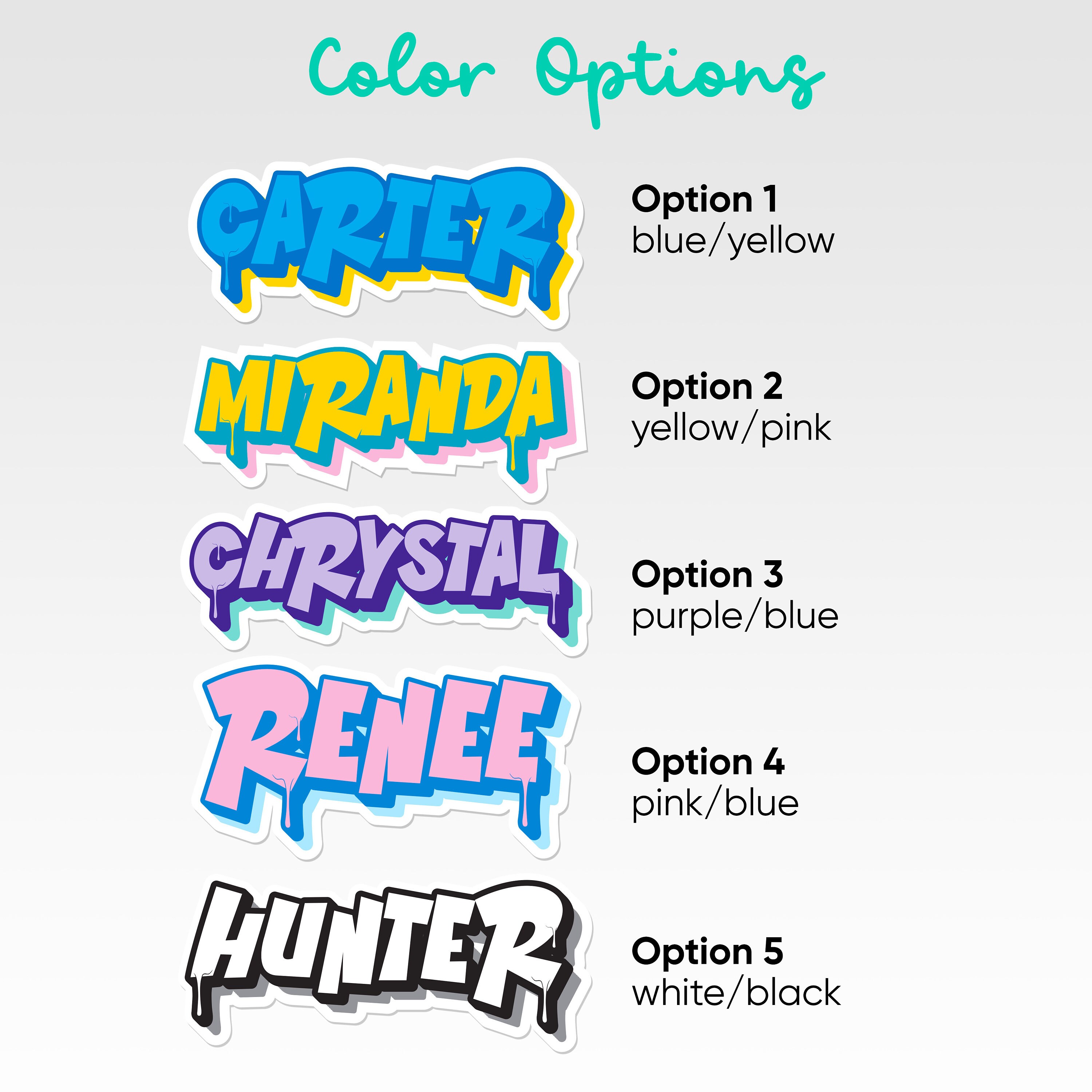 Graffiti Font Style Custom Name Sticker, Personalized Decal, Vinyl ...