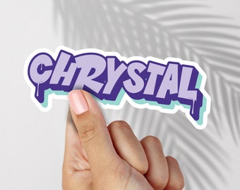 Graffiti Font Style Custom Name Sticker, Personalized Decal, Vinyl Sticker, Custom Label Sticker, Water Resistant