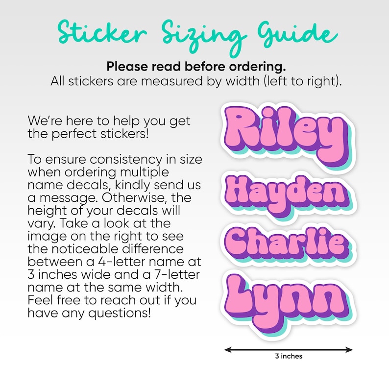 Sticker Name Design Font Script Font Style Custom Name Sticker, Personalized Decal, Vinyl ...