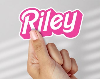 Doll Font Style Custom Name Sticker, Personalized Decal, Vinyl Sticker, Custom Label Sticker, Water Resistant
