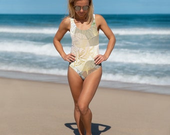 Maillot de bain à motif feuilles