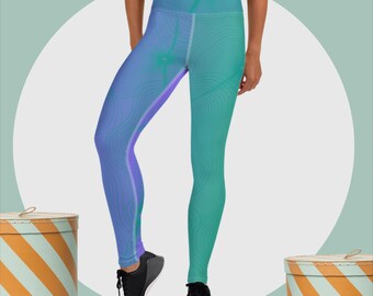 Blaue lila Yoga-Leggings