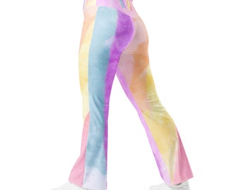 Flare leggings with watercolor effect
