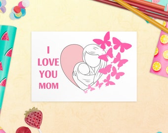 I love you mom postcard