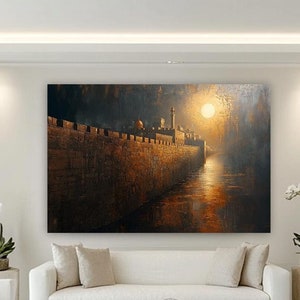 Jerusalem Sunset Canvas Art: Jewish Home Decor, Israel Wall Art, jerusalem art from israel