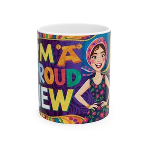 Israel Mug Jewish Gift i am a proud jew patriotic gift mug Jewish housewarming gift , jewish home gift Am yisrael chai hebrew coffee mug