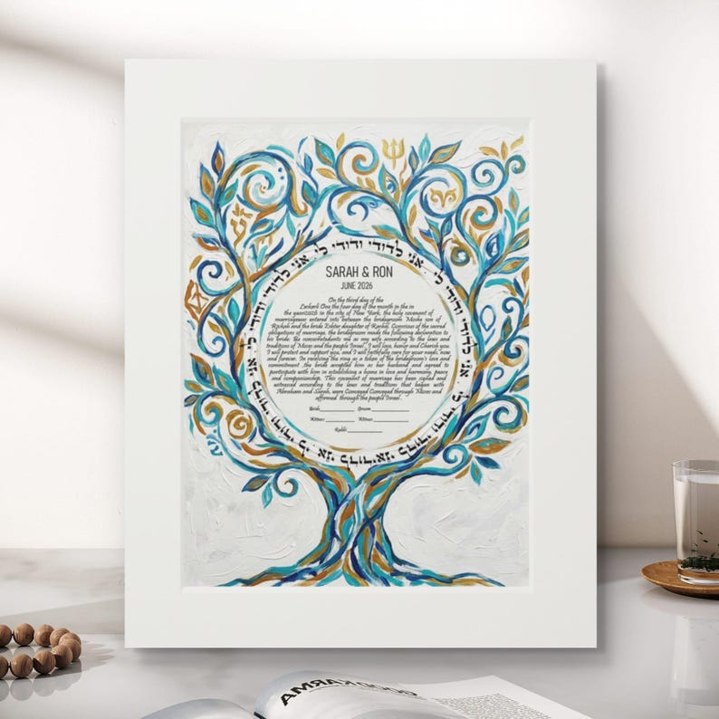 Tree of Life ketubah for a Jewish wedding by Tomasio Art