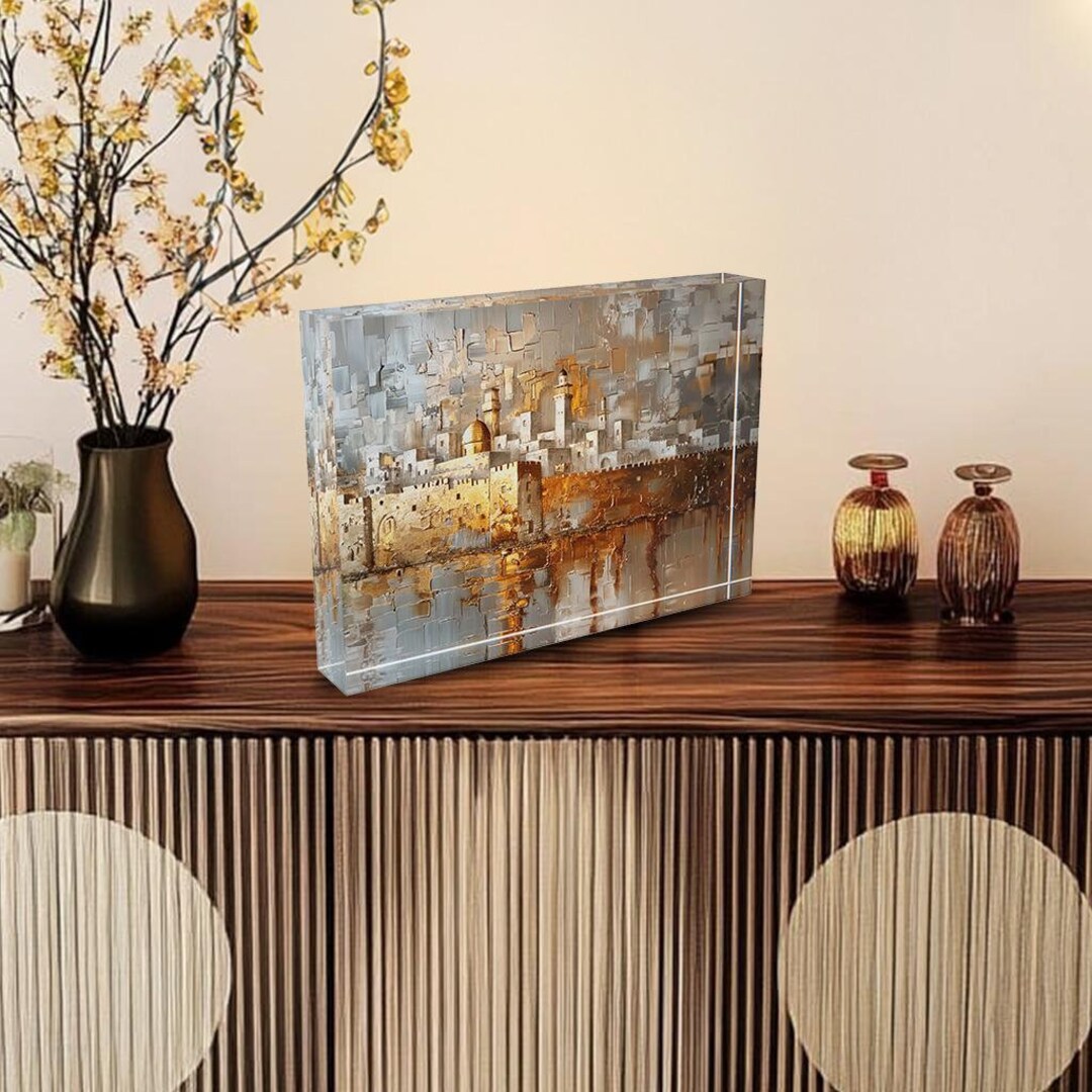 Jewish Blocks Jerusalem Photo Block for Jewish Home Decor, Special Gifts for Jewish ...