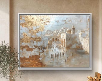 Jerusalem Wall Art | Framed Canvas Print | Jewish Home Decor | Israel Wall Art | Judaica Wall Hanging | Jewish Housewarming Gift
