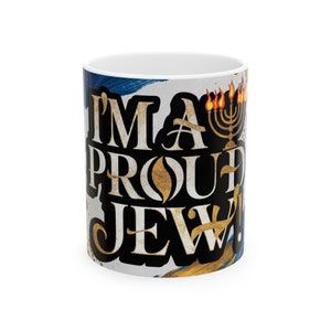 IDF Ceramic Mug Jewish gift Judaica israeli solider flag i am a proud Jews Coffee Mugs Judaism jewish housewarming gift, judaica glass art