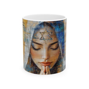Star of David Mug: Jewish Gift, Shabbat Shalom Hebrew Blessing