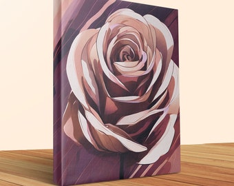 Moderne Rosen Wandkunst, abstrakter Blumendruck, großes rosa botanisches Wohndekor, stilvolle Schlafzimmer- oder Wohnzimmerdekoration
